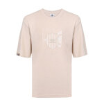T - shirt manche courte beige fonc en coton