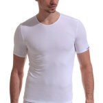 T - shirt manches courtes blanc col rond en coton
