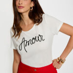 T - shirt manche courte blanc en viscose