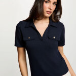 T - shirt manches courtes bleu marine femme