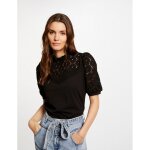 T - shirt manches courtes brod noir