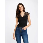 Tee shirt manches courtes  dentelle noir