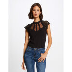 T - shirt manches courtes  dentelle noir