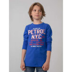 T - shirt  manches  longues garon bleu - petrol en coton