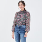 T - shirt manches longues noir en coton