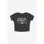 T - shirt fille musgi noir imprim� en coton