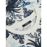 T - shirt regular fit col rond manches courtes beige blanc en coton