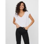 T - shirt relaxed fit col en v manches courtes longueur regular blanc