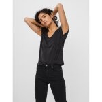 T - shirt relaxed fit col en v manches courtes longueur regular noir