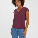 T - shirt relaxed fit col en v manches courtes longueur regular violet vox