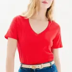 T - shirt rouge en coton T - shirt rouge en coton