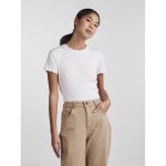 T - shirt slim fit manches courtes blanc en viscose