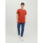 T - shirt standard fit col rond manches courtes rouge fonc en coton tate