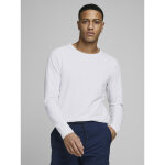 T - shirt stretch fit col rond manches longues blanc en coton T - shirt stretch fit col rond manches longues blanc en coton