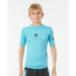 T - shirt surf anti - uv garon manches courtes bleu rip curl
