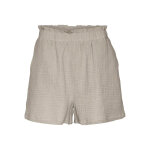 Short baggy fit taille haute court gris en coton