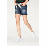 Short court denim effet destroyed femme tom tailor denim - bleu used en coton Short court denim effet destroyed femme tom tailor denim - bleu used en coton