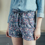 Short  plis alex rdition bleu en viscose