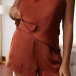 Short pyjama homewear - marron en viscose