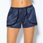 Short en satin taille élastique et cordon femme - noir - bleu Short en satin taille élastique et cordon femme - noir - bleu