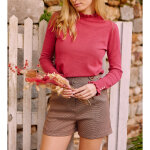 Short shawy pied de poule rose