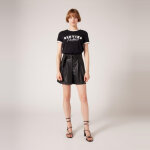 Short en similicuir ceintur� noir