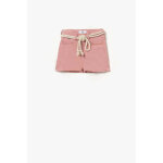 Short fille tiko taille haute en coton rose