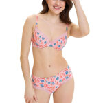 Shorty microfibre - tulipes fond rose