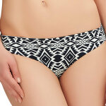 Slip de bain r�versible black cream fantasie noir