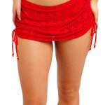 Slip bikini jupette - rouge