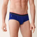 Slip bleu indigo en coton