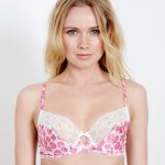 Soutien - gorge balconnet blanc - rose