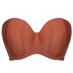 Soutien - gorge bandeau armatures marron en nylon