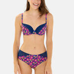 Soutien - gorge coques à armatures - tournesol fond bleu rose foncé Soutien - gorge coques à armatures - tournesol fond bleu rose foncé