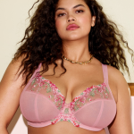 Soutien - gorge plongeant � armatures rose