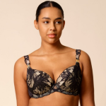Soutien - gorge plongeant rembourr� - noir