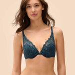 Soutien - gorge push - up décolleté plongeant - bleu Soutien - gorge push - up décolleté plongeant - bleu