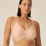 Soutien - gorge sans armatures avec dtails en maille beige