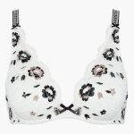 Soutien - gorge triangle plongeant armatures blanc