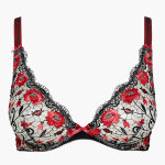 Soutien - gorge triangle plongeant armatures rouge
