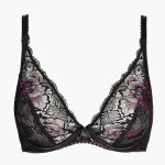Soutien - gorge triangle plongeant armatures violet
