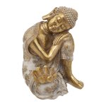 Statuette bouddha, rsine, dor, h23 cm
