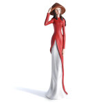 Statuette femme d'asie en résine maily rouge Statuette femme d'asie en résine maily rouge