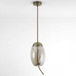 Suspension led odalia verre transparent fum