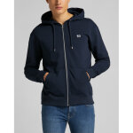 Sweat bleu basic zip through hoody en coton