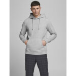 Sweat � capuche standard fit manches longues gris clair en coton luka yves