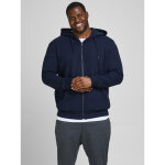 Sweat  capuche zipp regular fit manches longues bleu marine en coton axel