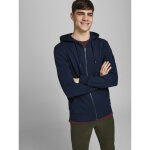 Sweat  capuche zipp regular fit manches longues bleu marine en coton van