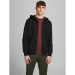 Sweat  capuche zipp regular fit manches longues noir en coton reid