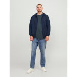 Sweat  capuche zipp relaxed fit manches longues bleu marine zeke